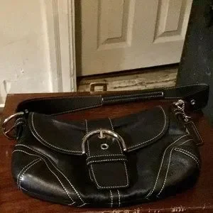 Coach Bags Coach Black Leather Small Soho Buckle Flap Hobo Shoulder Bag Vintage Poshmark